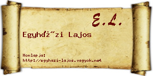 Egyházi Lajos névjegykártya